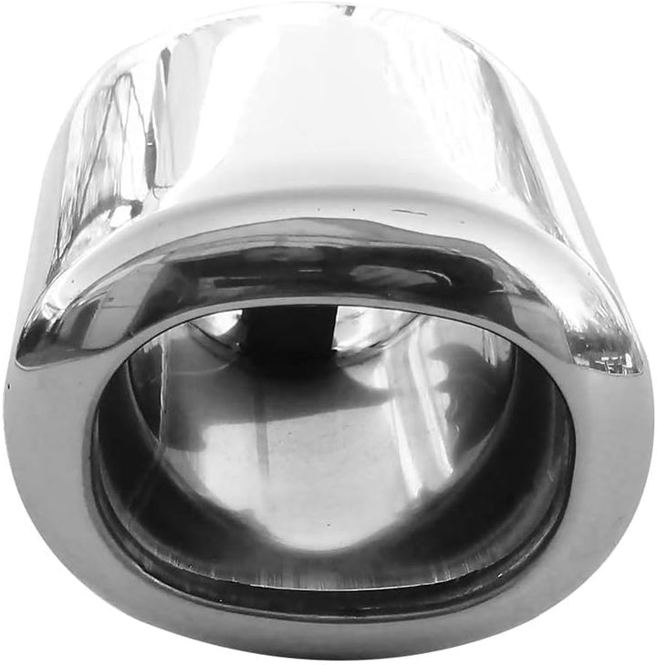 Auspuffblende Endrohr Auspuff Universell Schalldampf Edelstahl Oval bis 53mm Chrom AutoHobby