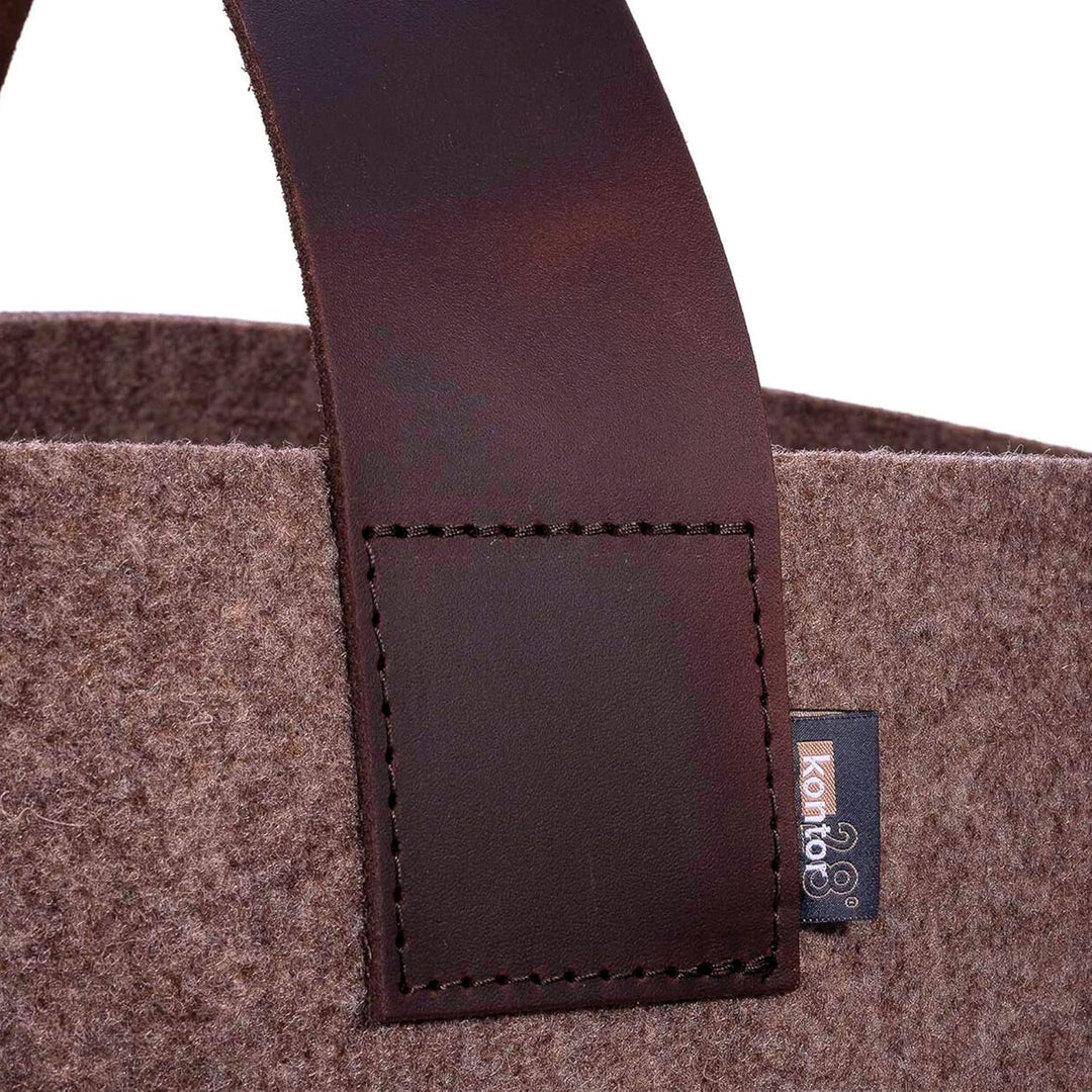 kontor28® - Kaminholzkorb aus Premium Filz 100% MADE IN GERMANY | Brennholzkorb Füllvolumen 40 L mit