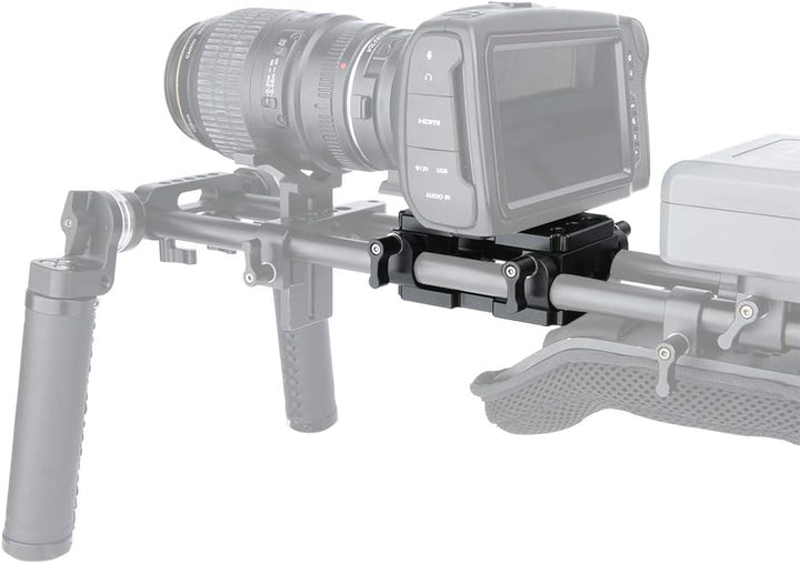 NICEYRIG Stativ Bodenplatte Montageplatte mit 15mm Stabklemme für DSLR Kamera Rig 15mm Stangenstützs