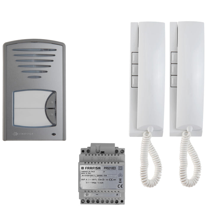 FARFISA Gegensprechanlage für 2 Familien, 2 Drähte (1 + 1), reduzierte Verkabelung, 2CKSD+, neues Mo