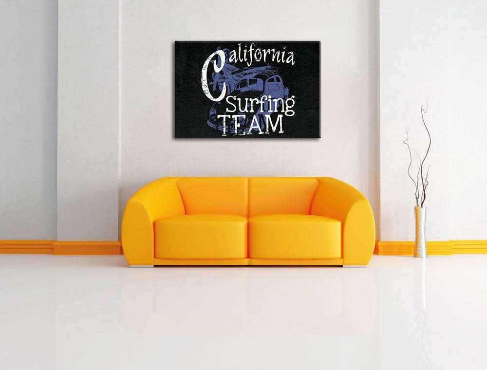 California Surfing-Team Black Format: 100x70auf Leinwand, XXL riesige Bilder fertig gerahmt mit Keil