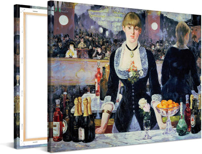 PICANOVA – Édouard Manet – A Bar at the Folies-Bergère 100x75cm – Bild auf Leinwand – Premium Kunstd