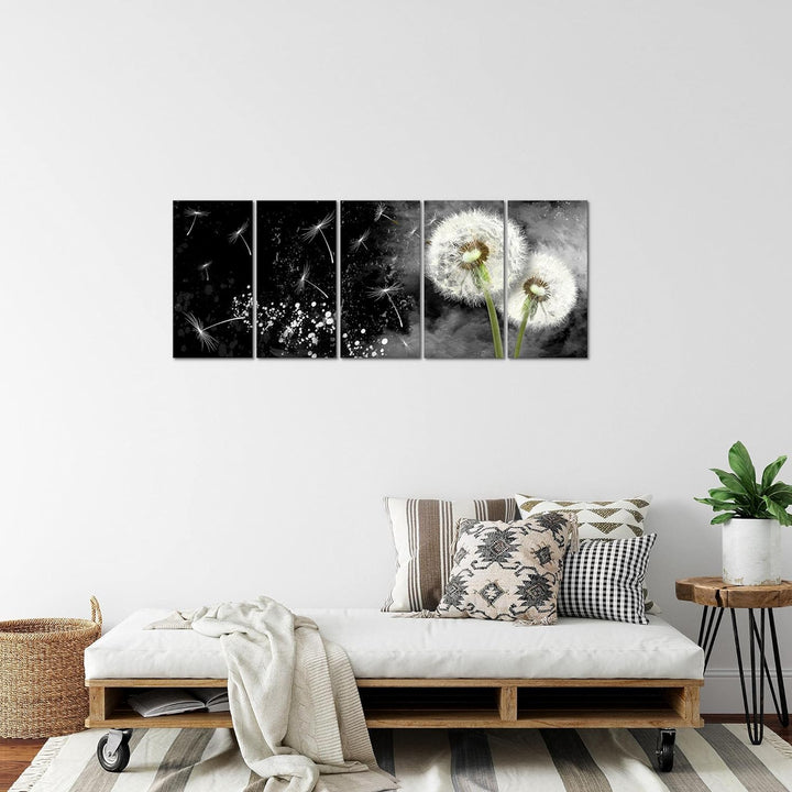 Runa Art Bild Pusteblume Wandbilder auf Vlies Leinwand 5 Teilig Wanddekoration Wohnzimmer Schlafzimm