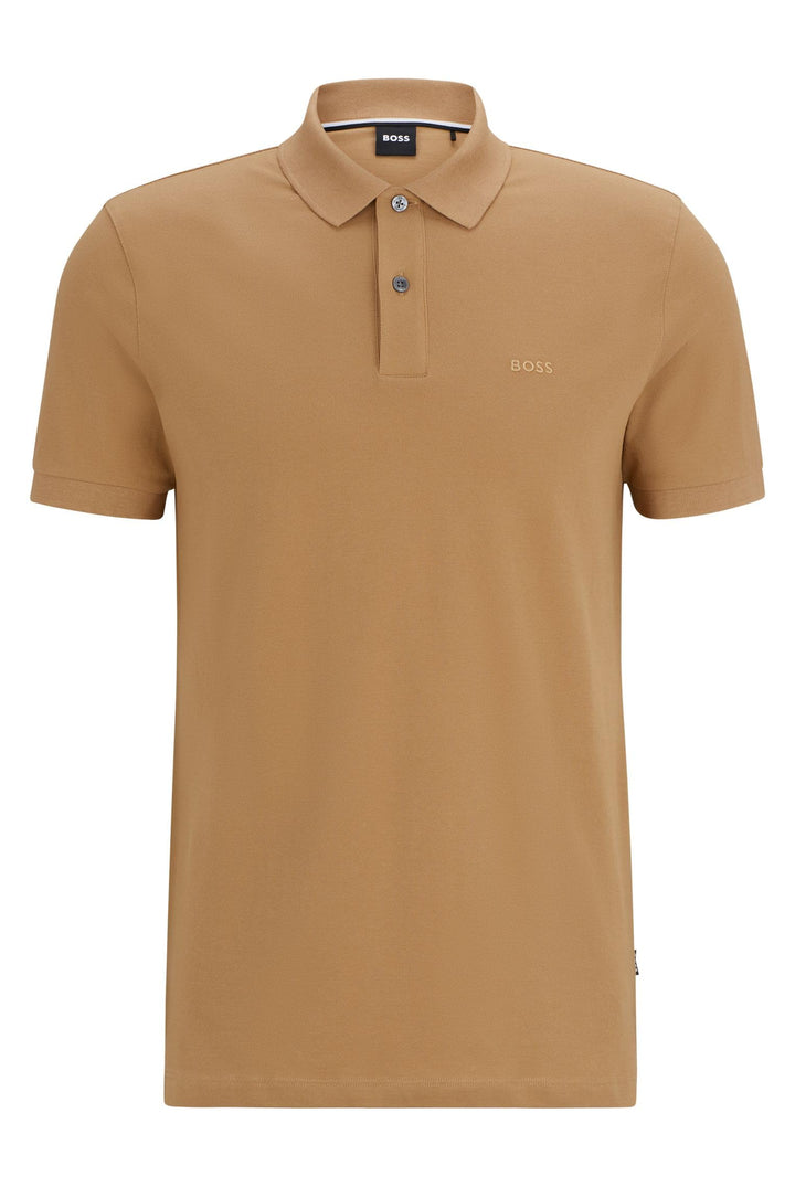 BOSS Herren Pallas Pallas Poloshirt aus Bio-Baumwolle mit Logo-Stickerei XL Mittel Beige260, XL Mitt