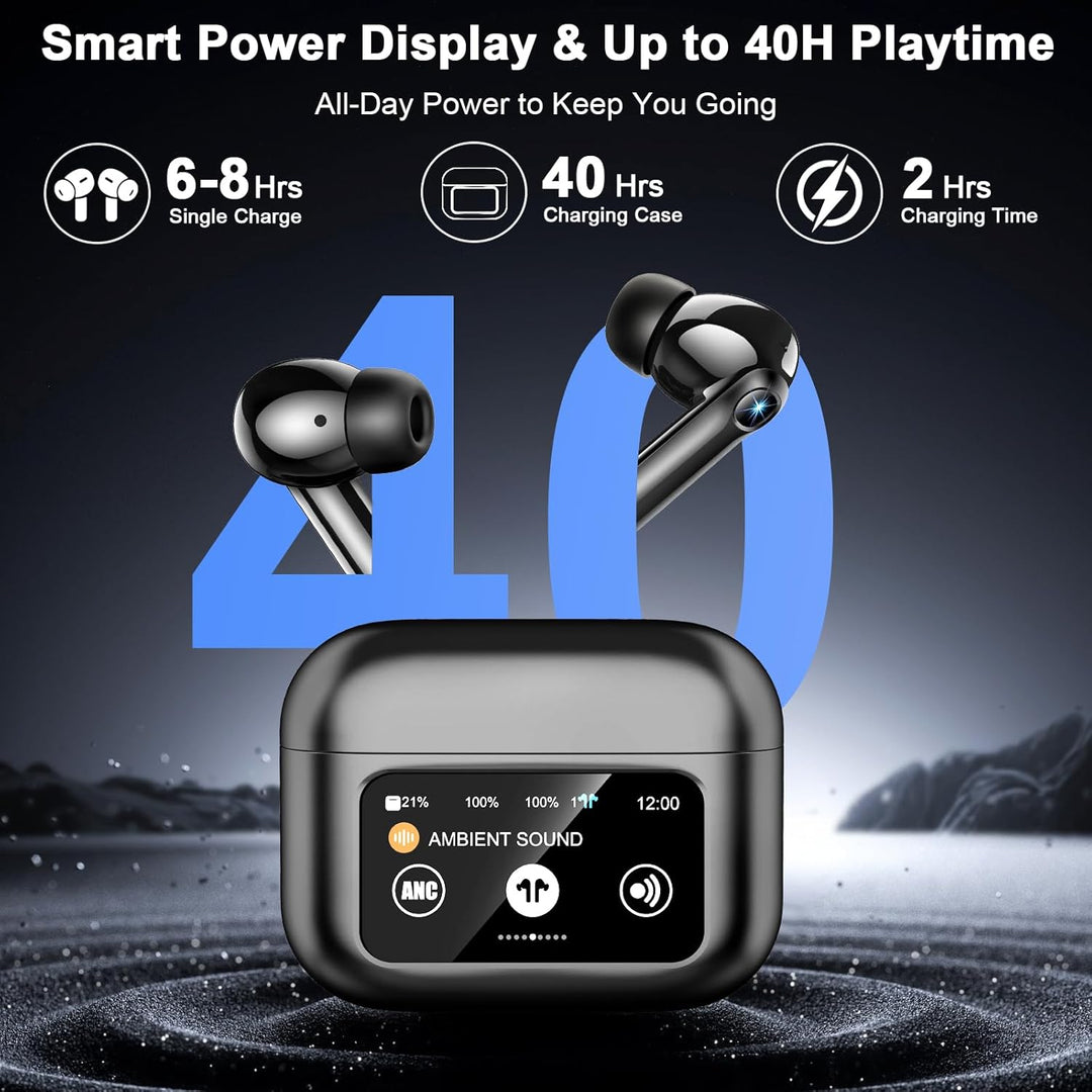 Bluetooth Kopfhörer, Touchscreen Bluetooth 5.4 Kopfhörer Kabellos mit ANC+ENC Noise Cancelling Mic,