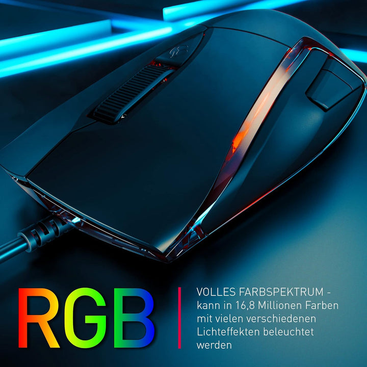 CHERRY MC 3.1, kabelgebunde Gaming-Maus, hochpräziser optischer 5.000 dpi Pixart-Sensor, 6 frei prog