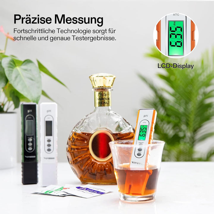 VIVOSUN Digitales pH-Meter mit ATC und 0,01 pH Hoher Genauigkeit, pH-Messgerät mit 0-14 pH-Messberei
