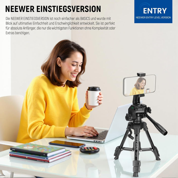 NEEWER Entry Level Version Mini Tischstativ kompatibel mit iPhone für Videoaufnahmen, Kleiner kompak