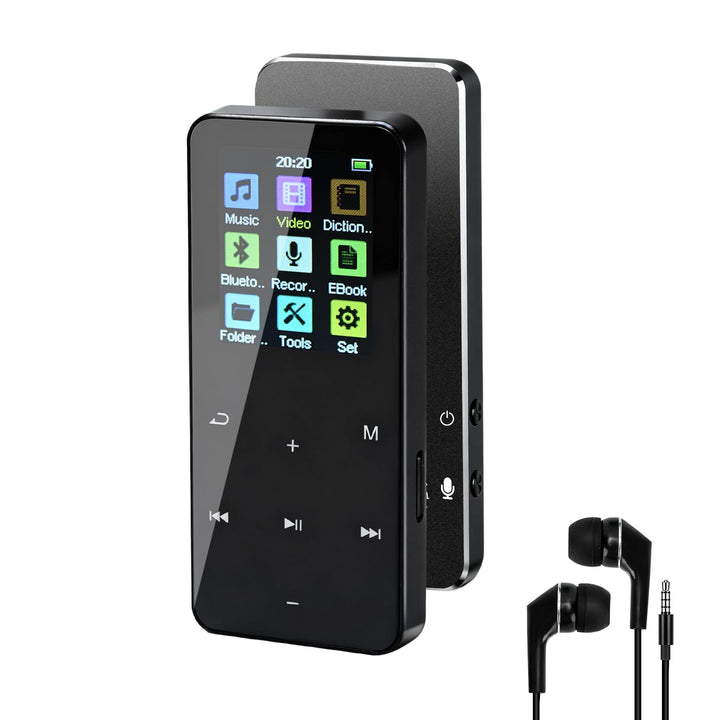24GB MP3 Player mit Bluetooth, 1,8 Zoll HD Touchscreen, Musikplayer mit HiFi Lautsprechern, FM Radio
