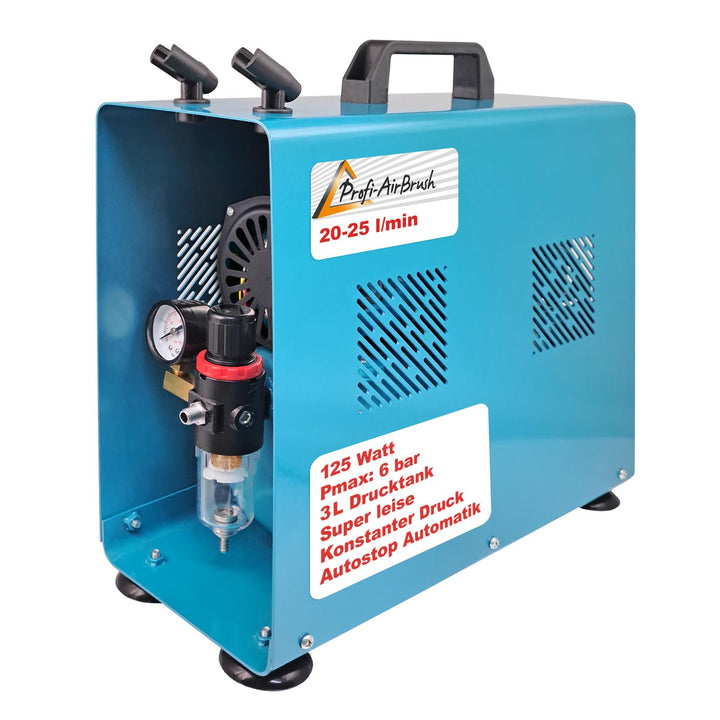 Profi-AirBrush Kompressor Universal II-C mit Start/Stop-Automatik, mit Schutzgehäuse LEISE und ENERG