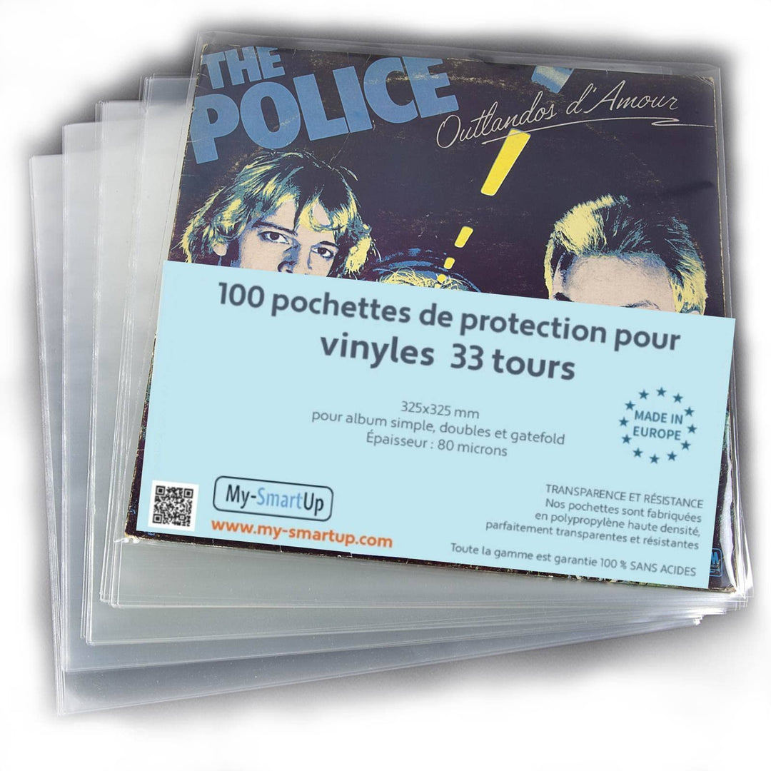 100 transparente Hüllen für Schallplatten 30,5 cm (12 Zoll, 33 1/3 U/min)
