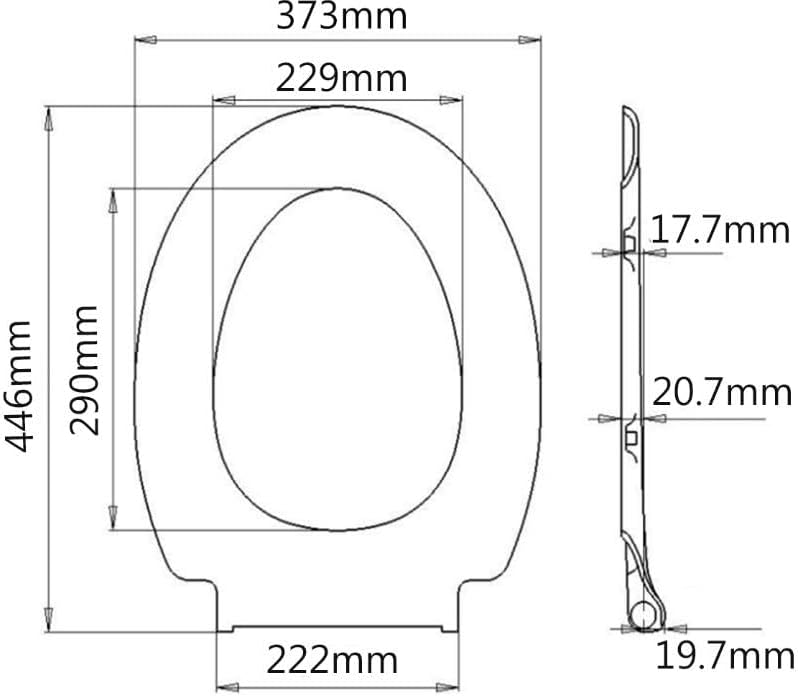 Duroplast WC-Sitz O-Form mit Absenkautomatik, Edelstahlscharnier, One-Touch-Schnellverschluss und ei