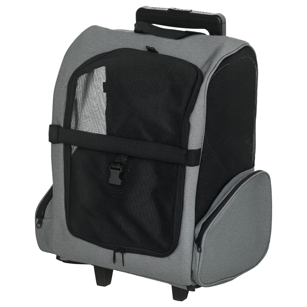 PawHut Hundetrolley Transporttasche Tragetasche für Tiere Trolley 2-in-1 Haustierrucksack Hundetasch