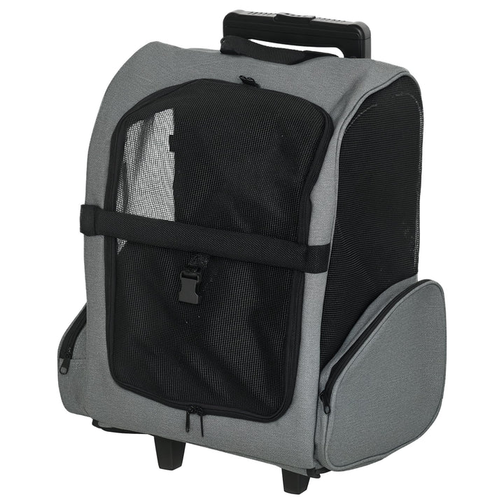 PawHut Hundetrolley Transporttasche Tragetasche für Tiere Trolley 2-in-1 Haustierrucksack Hundetasch
