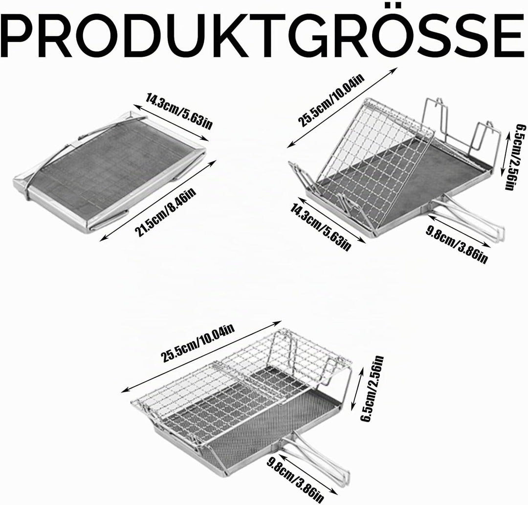 Edelstahl Camping Toaster, Faltbares Grillkorb für Brot, Hitzebeständig,Toast Racks Faltbarem, Mehrz