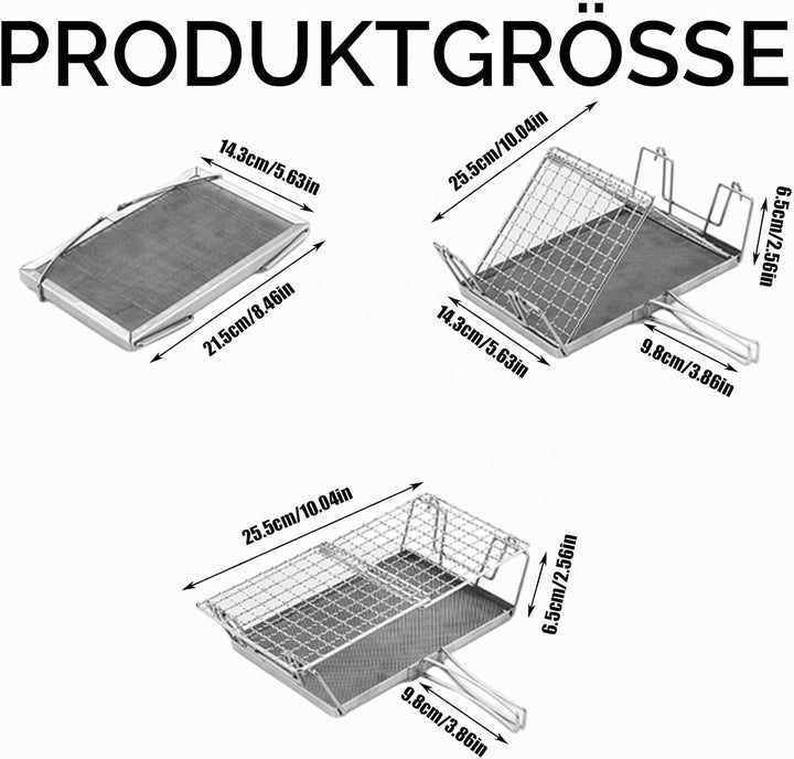 Edelstahl Camping Toaster, Faltbares Grillkorb für Brot, Hitzebeständig,Toast Racks Faltbarem, Mehrz
