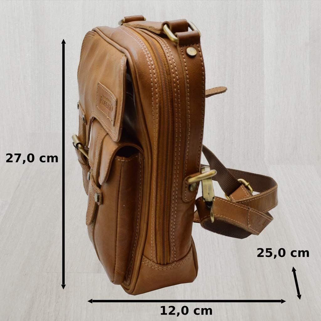 flevado Spirit of Nature grosse Damen Schultertasche Aktentasche geöltes Leder Büffelleder Braun (he