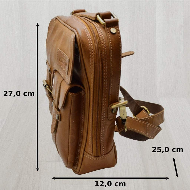 flevado Spirit of Nature grosse Damen Schultertasche Aktentasche geöltes Leder Büffelleder Braun (he
