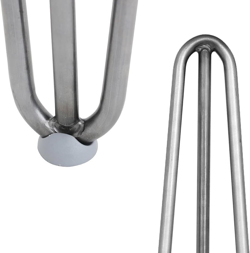 Melko 4 Stück Hairpin Legs Haarnadel Tischbeine aus 12 mm Stahl Tischfuss inkl. Bodenschoner, Höhe 7