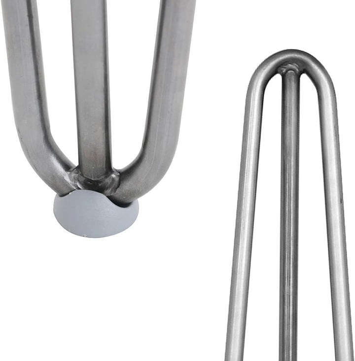 Melko 4 Stück Hairpin Legs Haarnadel Tischbeine aus 12 mm Stahl Tischfuss inkl. Bodenschoner, Höhe 7