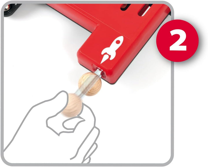 BRIO Spiele 34017 Holz-Flipper Space Safari - Pinball als Holzspielzeug für Kinder - Kinderspielzeug