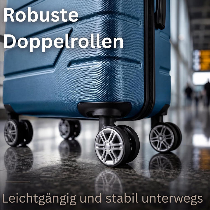 NOWI Hartschalenkoffer XL Gross - 100L Volumen - 158cm Gurtmass - 8 Rollen 360° drehbar - Leichter K