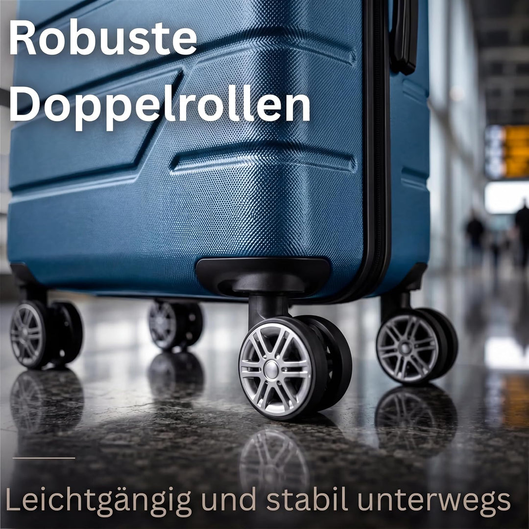 NOWI Bergamo Reisekoffer - Wasserabweisend, 8 Rollen 360° Drehbar, Teleskopgestänge, Voll gefütterte