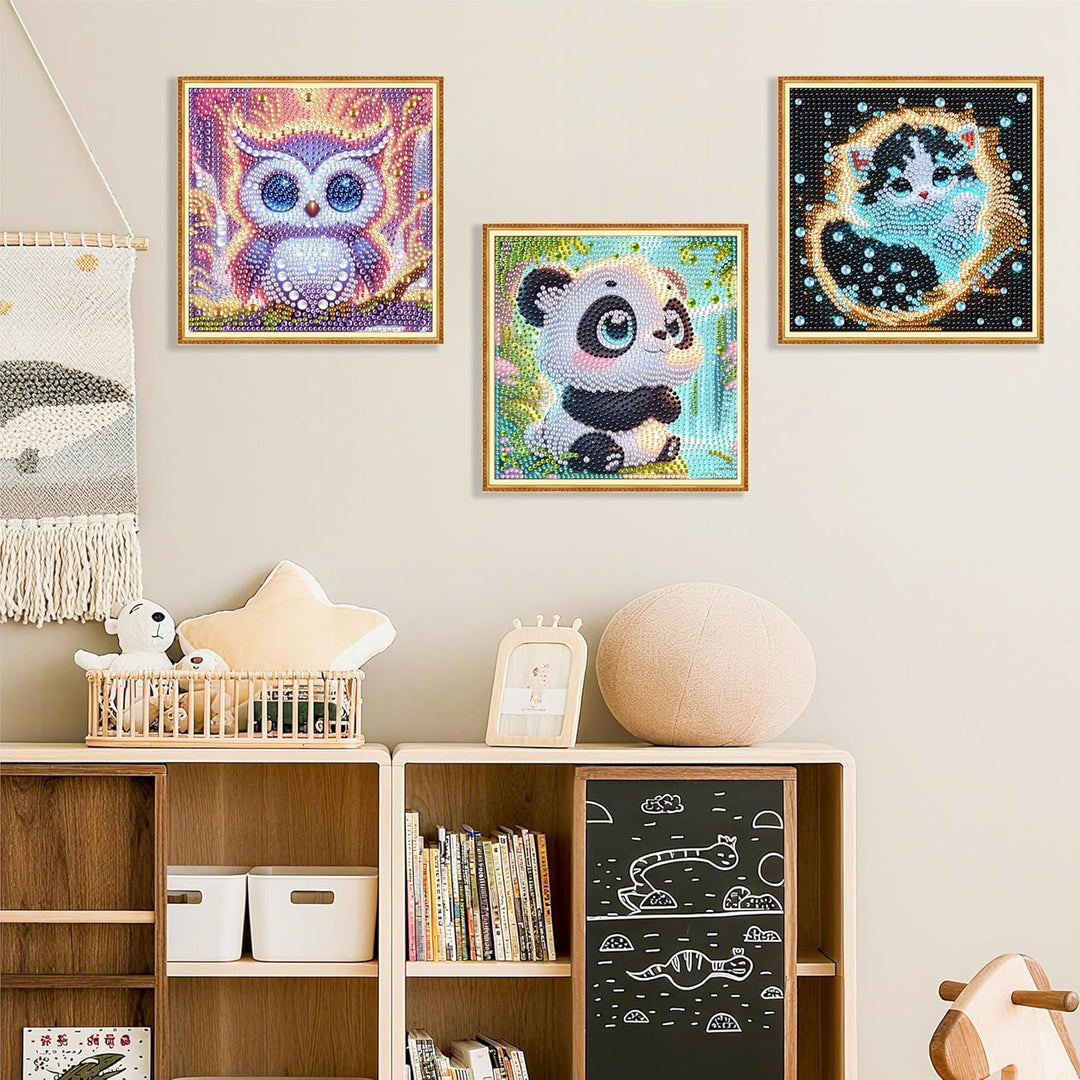 Yunruily 6er Set Diamond Painting Kinder - Karikatur Tiere Diamant Painting Kinder,Diamond Painting