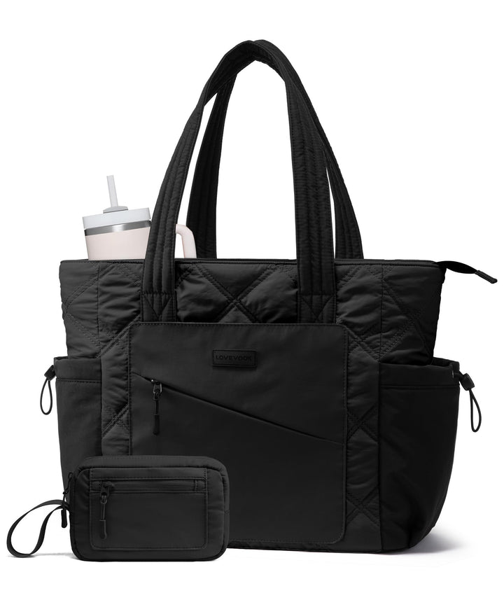 LOVEVOOK Shopper Tasche Damen Gross, Arbeitstasche Leicht Handtasche Puffer Tote Work Bag 15,6/17,3