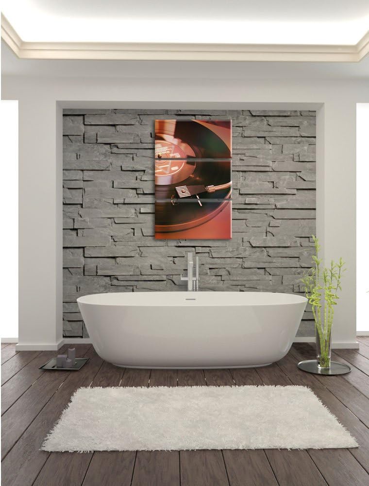 Pixxprint Schallplatte als Leinwandbild | Grösse: 3 Teilig (120x80) | Wandbild| Kunstdruck | fertig