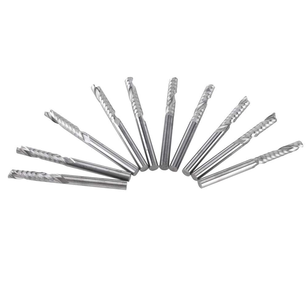 10 Stücke Hartmetall Spiral-fräser Einzelne Flöte Fräser CNC Fräser 4mm Schaft Zubehör Werkzeuge MEH