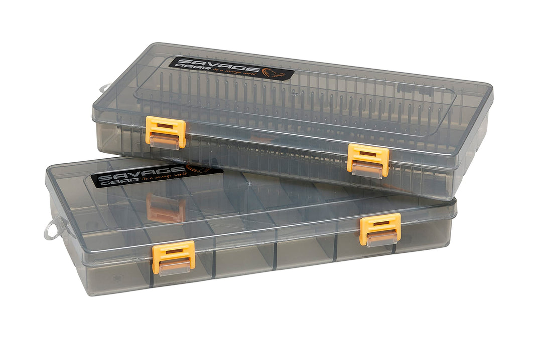 Savage Gear Tacklebox 23x11x3,5cm Flat Lure Box Smoke Kit - 2 Angelboxen