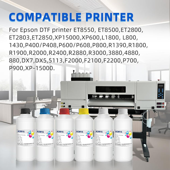 3000ml DTF Ink Premium DTF Heat Transfer Ink Conversion Kit Refill for PET Film 2W+CMYK, Compatible
