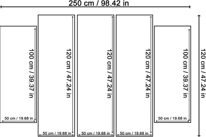 Feeby Frames Leinwandbild, Bilder, Wand Bild - 5 Teile - Wandbilder, Kunstdruck XXL, Typ B, 250x120