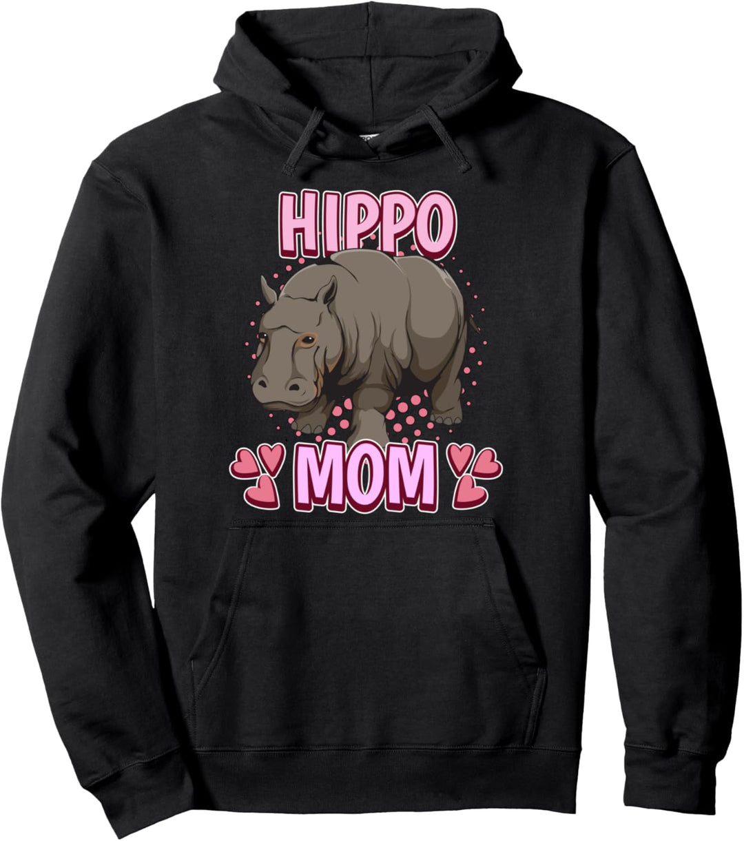 Nilpferd Mama Hippo Mom Muttertag Nilpferde Pullover Hoodie