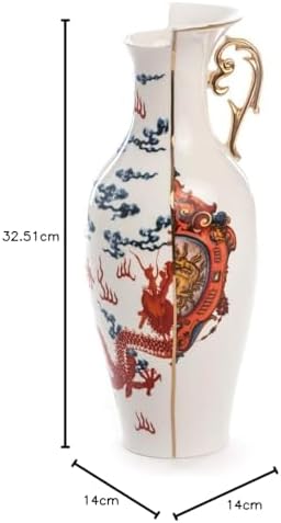 SELETTI Porzellanvase Ø 14 cm H.32,5 Zoll Hybrid-Adelma