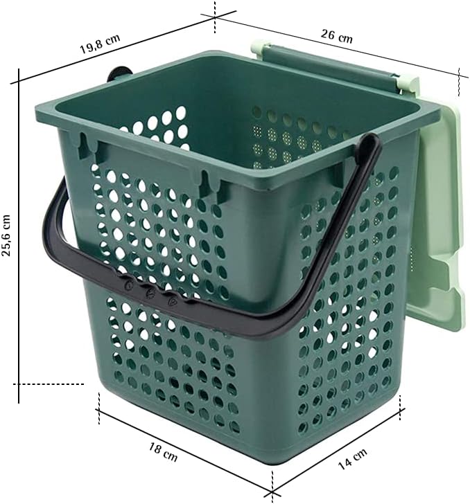 bioMat AirBox® Biomülleimer für die Küche, inkl. 10l kompostierbare Biobeutel (52 STK. mit Henkel),