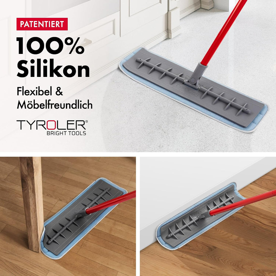 Tyroler Bright Tools Mikrofaser Bodenwischer Mop mit feuchtem und trockenem Bezug (45 cm breit) Flex