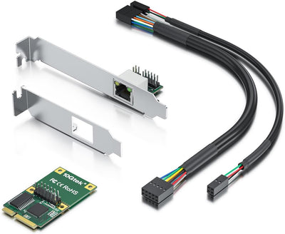 Mini PCIe 1G Gigabit Ethernet Network Card (Intel I210AT), with LED Light, 30-cm Cable Length Intel