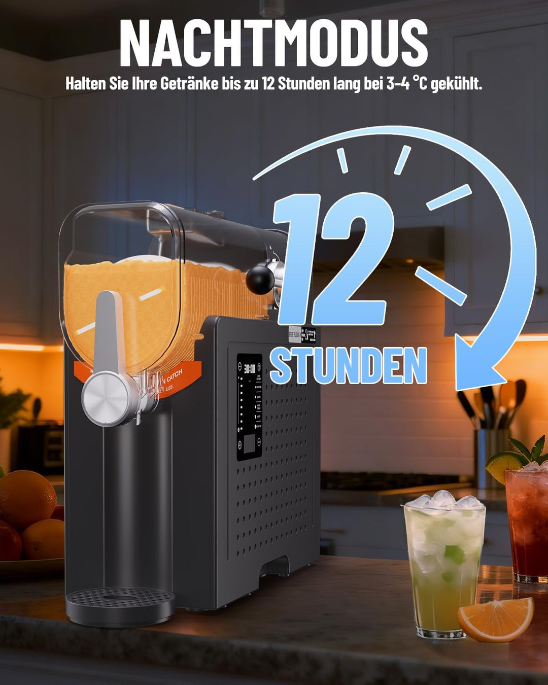 Huracan Slush Maschine 2L, Slushie Maker Kein Eis Nötig, 5 Programme, Schnellgefrierung Kompressor,