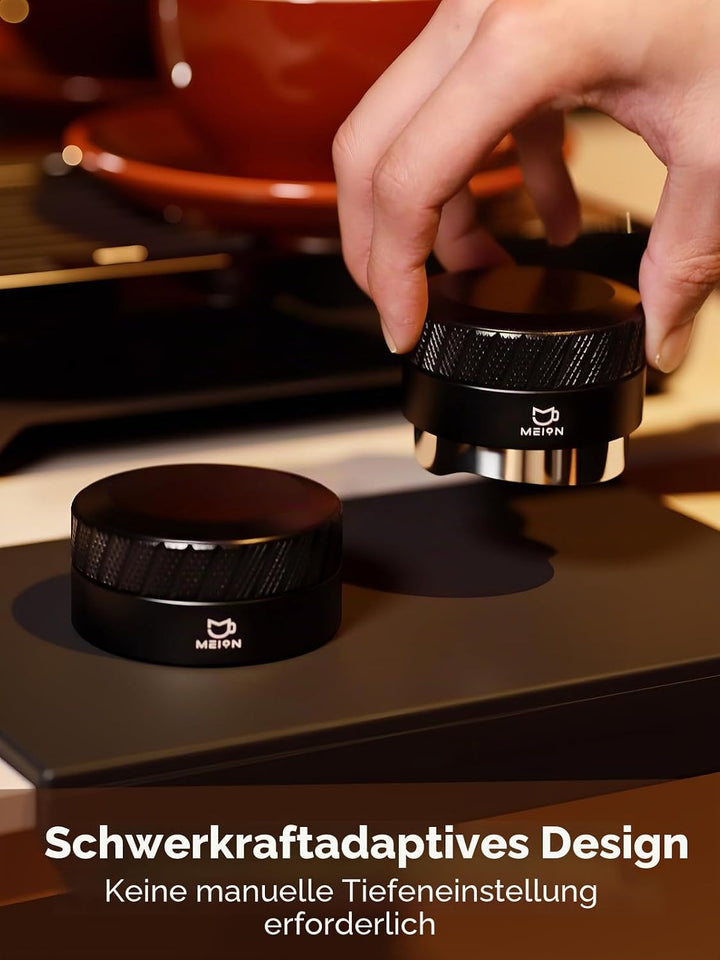MEION 53.3 mm Kaffeeverteiler | Schwerkraftadaptiv für 54mm Siebträger | Mit rutschfestem Griff &amp; 30
