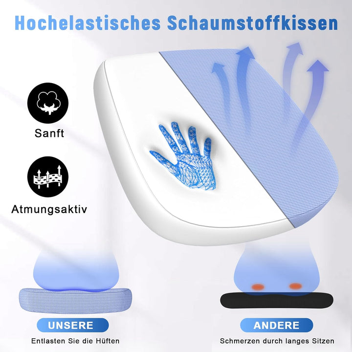 rattantree Bürostuhl mit Hochklappbaren Armlehnen, Ergonomischer Schreibtischstuhl mit Lendenwirbels