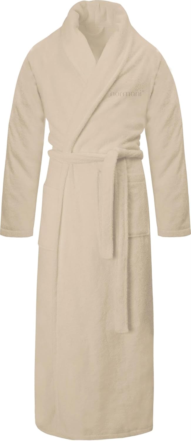 normani Extra langer Bademantel aus 100% Baumwolle - Frottee Saunamantel für Damen und Herren - Scha