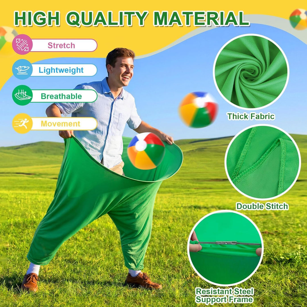 Granny Pants Gartenspiel-Set, Outdoor-Partyspiel mit 4 Hüpfbällen und 1 Pumpe, Team-Staffelspiel für
