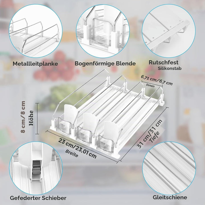 BingoHive Automatisch Kühlschrank Dosen Organizer Kühlschrank Organizer Dosen Dosenhalter Kühlschran