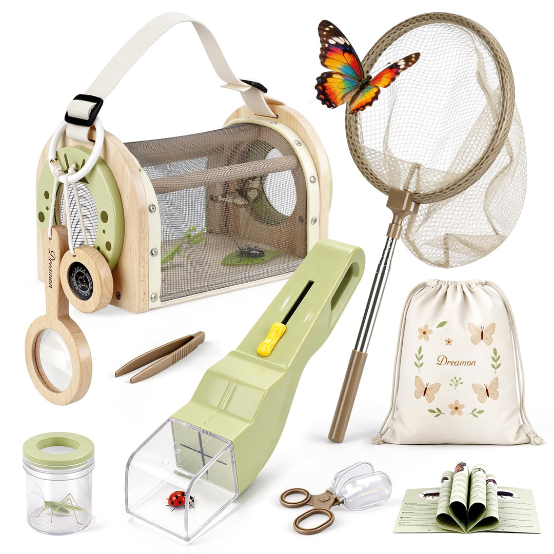 Dreamon Kinder Abenteuer Entdecker Bug Set, mit Schmetterlingsfangnetz