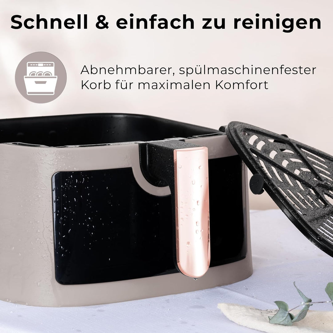 Berlinger Haus Heissluftfritteuse 8 Liter Taupe Collection – Sichtfenster – 11 Programme – Fettfreie
