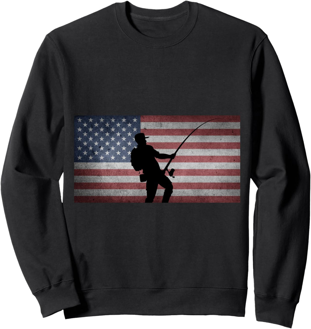 Vatertags-Fischen Flagge Fischer Geschenk Sweatshirt