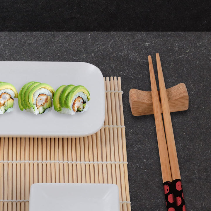 MasterPro Foodies | Sushi Set 12-teilig | Inklusive Sossenschalen, Telller, Esstäbchen und Tischdeck