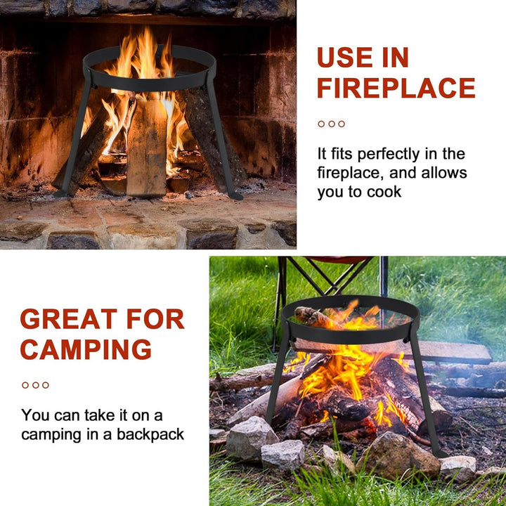 Pfannenknecht für Lagerfeuer, Gestell für Pfanne Schwarz, Dutch Oven Untersetzer Outdoor, Topfstände
